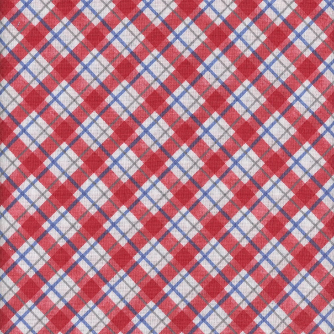 Wilmington Prints Fabrics Country Blue Susan Winget Diagonal Plaid